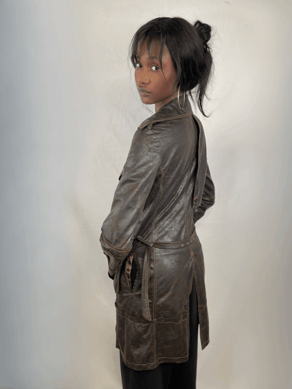Long Leather Jacket Plein Sud, photo 5