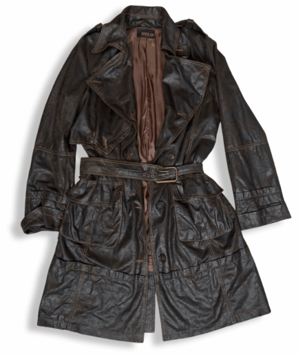 Long Leather Jacket Plein Sud