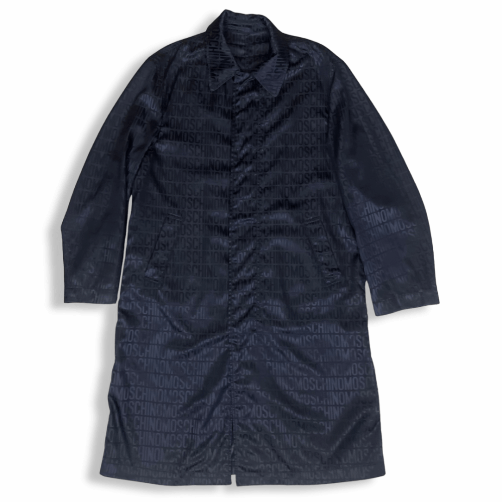 Black Trench Coat Moschino Spell Out, photo 1