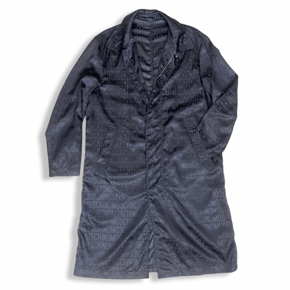 Black Trench Coat Moschino Spell Out, photo 2