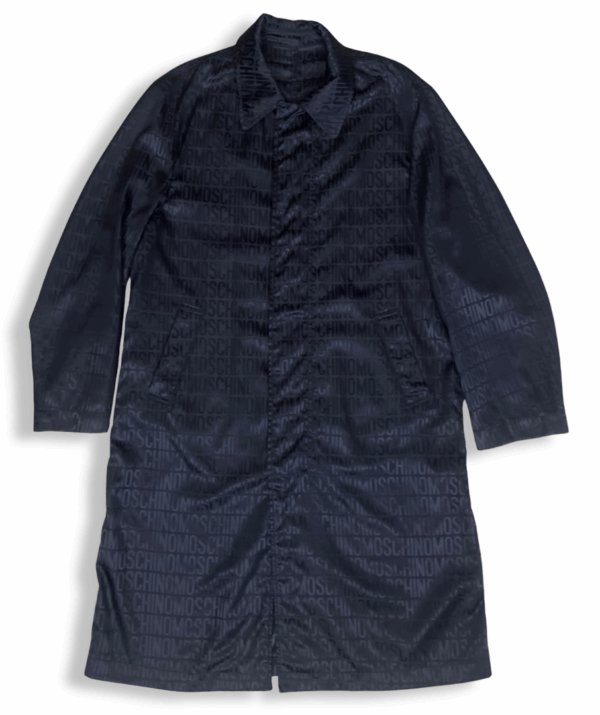 Black Trench Coat Moschino Spell Out