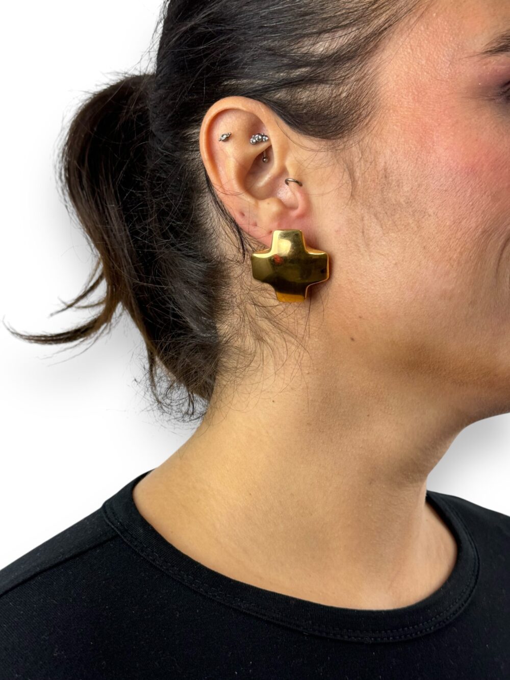 Cross Gold Earrings, photo 1