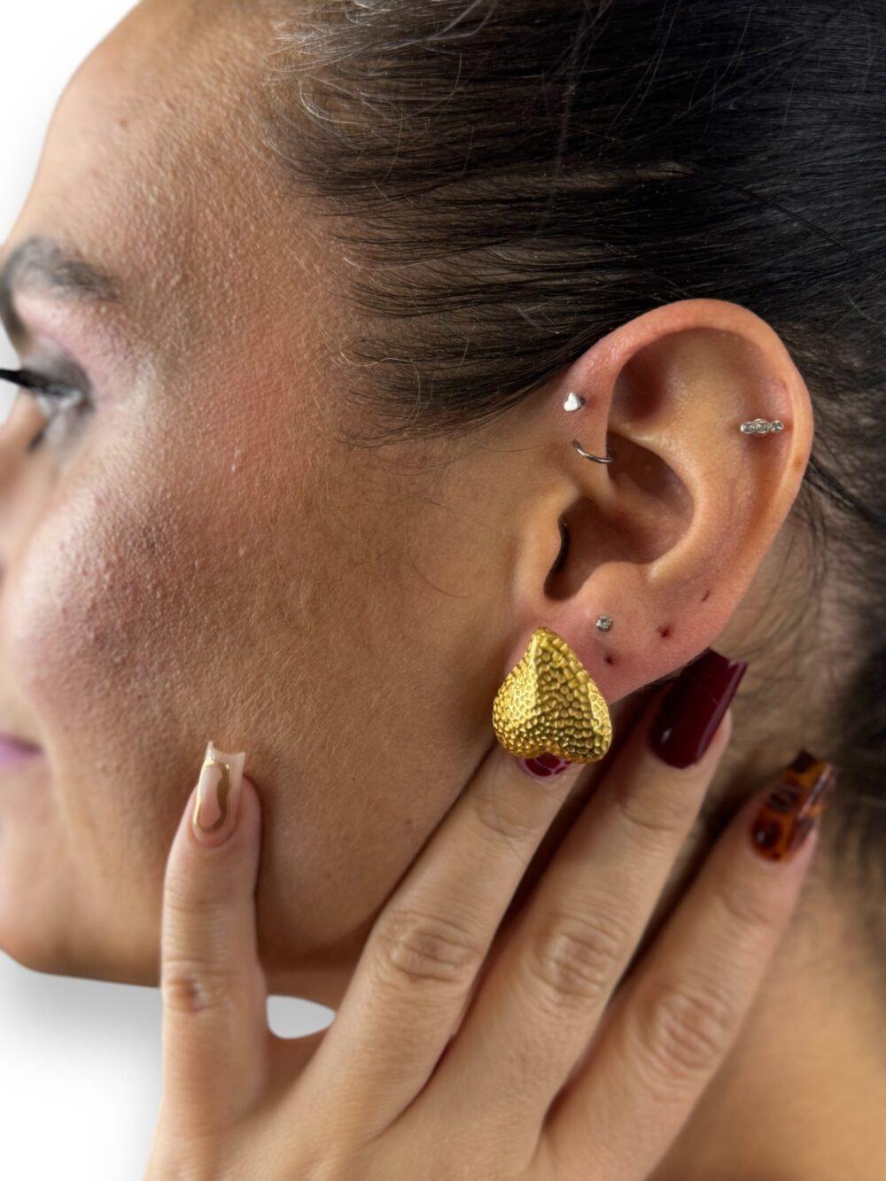 Kali Heart Gold Earrings, photo 1