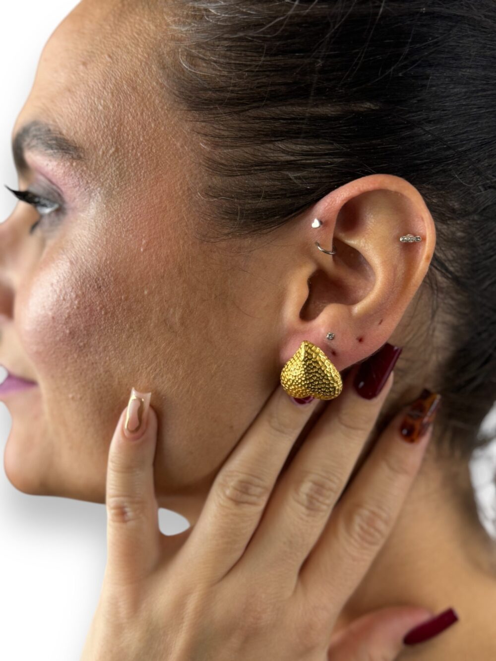 Kali Heart Gold Earrings, photo 2