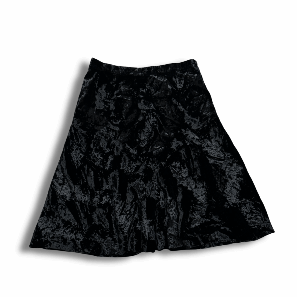 Jupe Midi en Velours Noir, photo 1