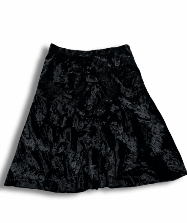 Jupe Midi en Velours Noir