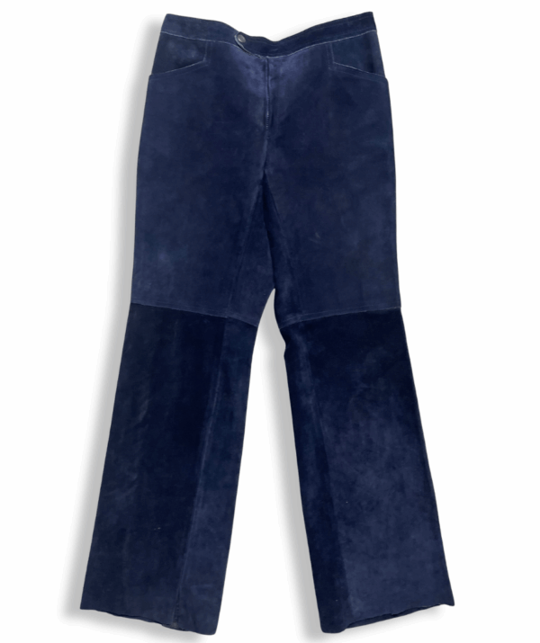 Leather Pant Suede Blue
