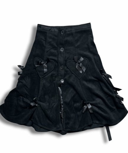Skirt Big Heart Black