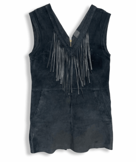 Black Leather Chine Dress