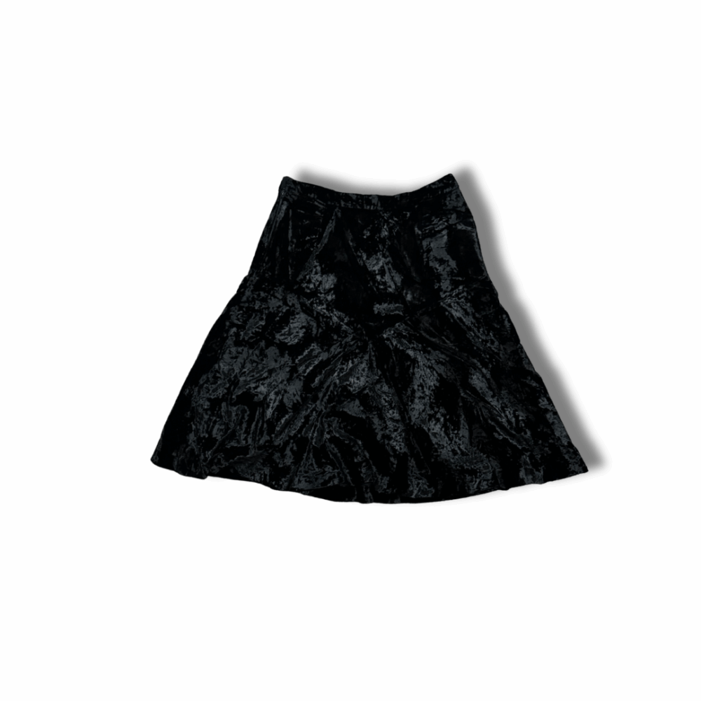Jupe Midi en Velours Noir, photo 2