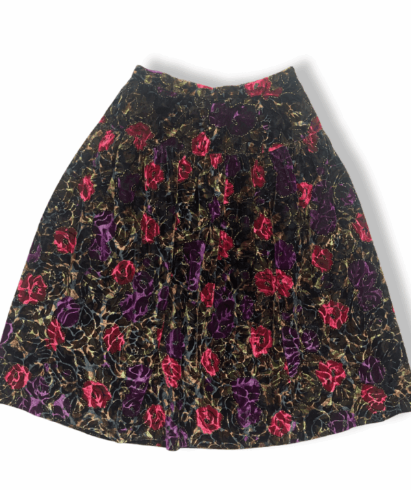 Jupe en Velours Fleurie