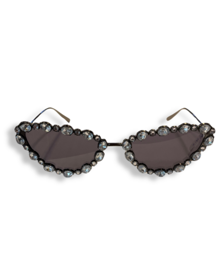 Lunettes Œil De Chat Noires Strass Cristal