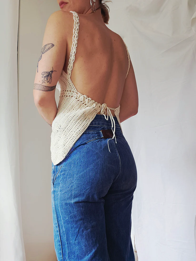 Top crochet ecru JJJ