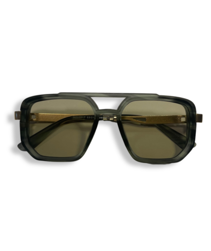 Lunettes Aviateur Kaki Verres Verts Monture Dorée