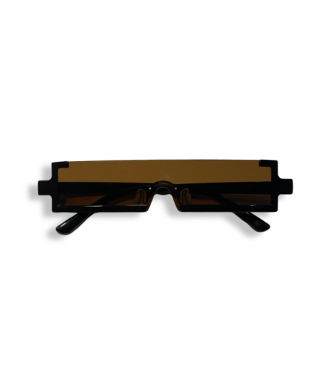 Lunettes Rectangulaires Noires Verres Marron