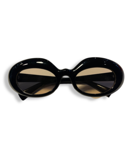 Lunettes Rondes Noires Oversize Monture Bombée