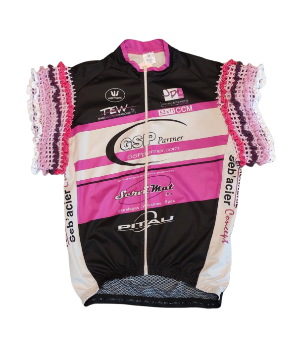 Cycliste Mauve Manches Crochet