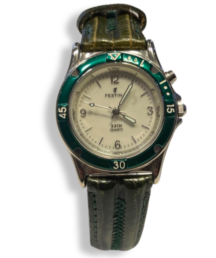 Festina Vintage – Cadran Nacré Lunette Verte