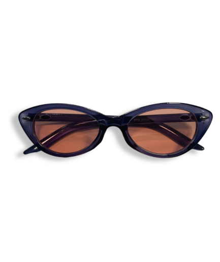 Lunettes Œil De Chat Bleues Verres Roses