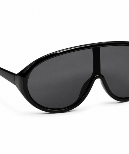 Lunettes Masque Noires Oversize Verres Fumés