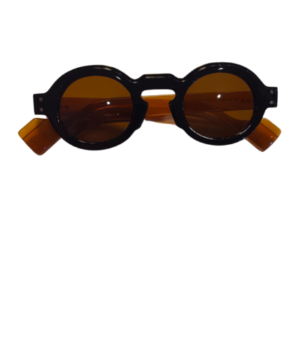 Julia - Lunettes Rondes Noires Verres Marron