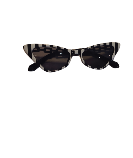 Agnès - Lunettes Œil De Chat Rayées Noir Et Blanc