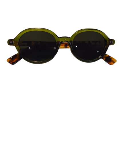 Paula - Lunettes Rondes Vertes Verres Noirs
